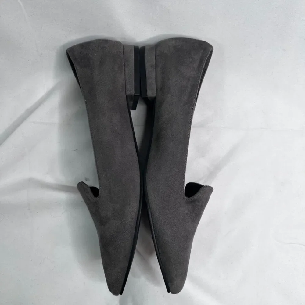 H by Halston‎ Barcelona Gray Vegan Suede Pointed Toe Slip On Flats Size 7.5